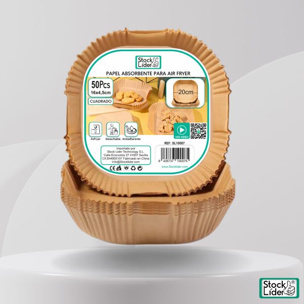 Papel cuadrado absorbente airfryer | Pack 6 unidades