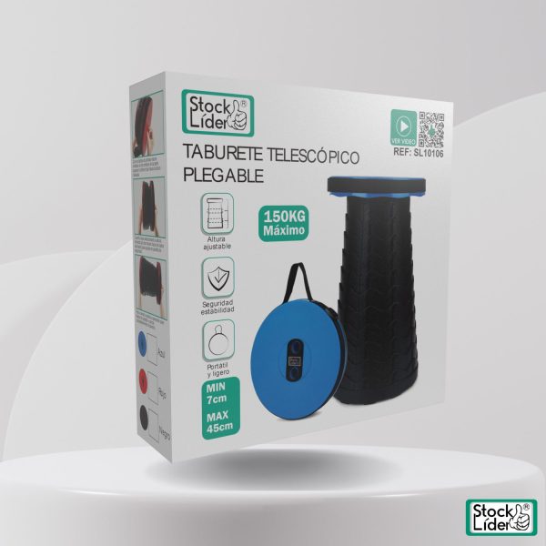 Taburete telescópico plegable