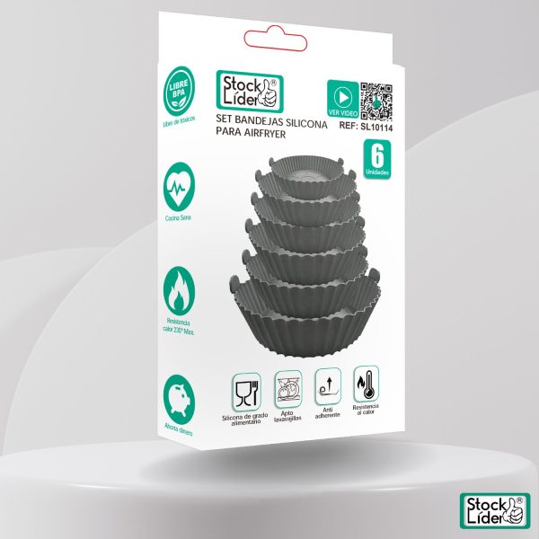 Set bandeja silicona para airfryer